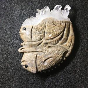 Hand carved quartz mirrored Chameleon